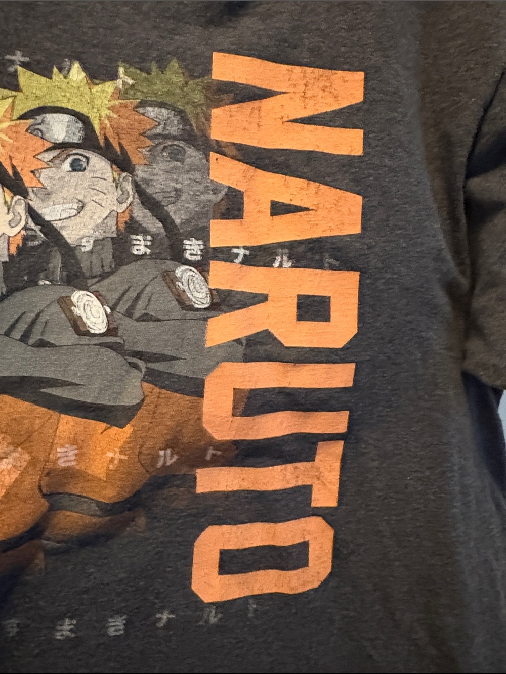 ⭐️BUNDLE TO SAVE Naruto Graphic Tee in Charcoal with Orange Print Boys Size M - Picture 5 of 5